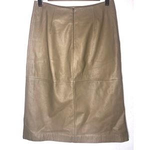 III State Tan Leather Skirt